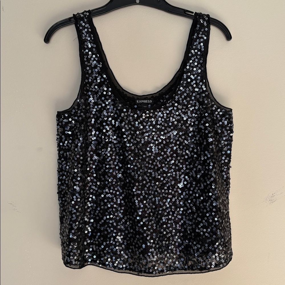 Express Black Sequin Women's Top
